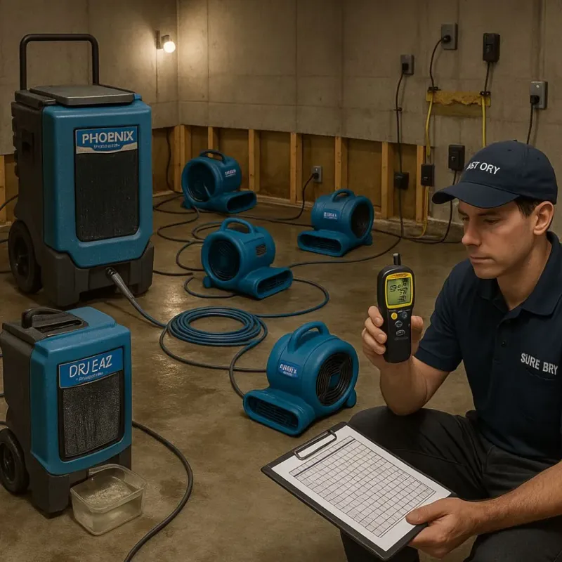 Structural Drying and Dehumidification process in Nanty Glo, PA